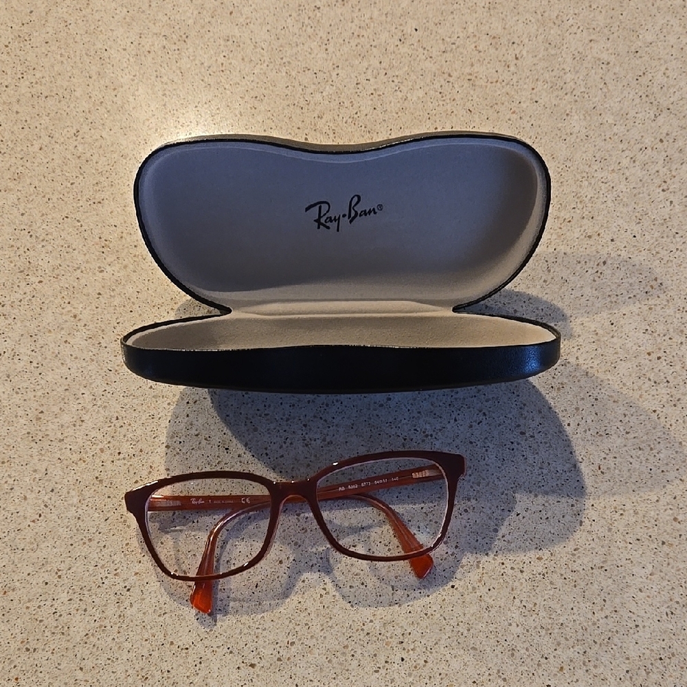 Ray-Ban Red Glasses with Case